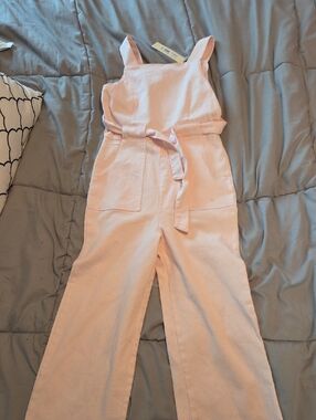 Copper Key Light Pink Girls' Sleeveless Jumpsuit with Waist Tie